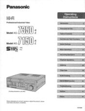 Panasonic AG7150E AG7150 User Guide