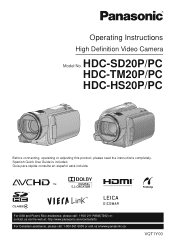 Panasonic HDC-TM20R Hd Video Camera