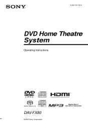 Sony HCD-FX80 DAVFX80 Instructions  (complete HT system)