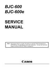Canon BJC-600 Service Manual