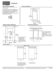 Maytag MTUC7000AWS Dimension Guide