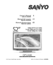 Sanyo DP52440 Owners Manual