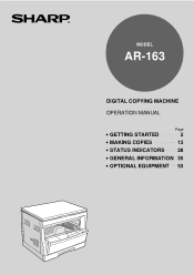 Sharp AR-163 AR-162 | AR-163 Operation Manual
