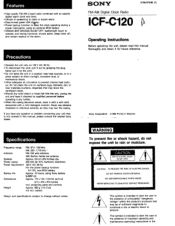Sony ICF-C120 Primary User Manual
