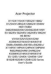 Acer X1185G User Manual