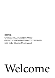BenQ G900D User Manual