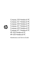 Compaq 400 320 321 420 421 620 and 621 Notebook PC and 420 and 620 Notebook PC