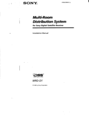 Sony MRD-D1 Installation Manual