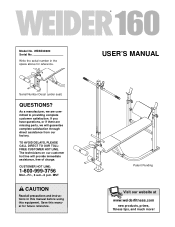 Weider 160 Lb Weight Set English Manual