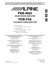 Alpine PDR-M65 Owners Manual
