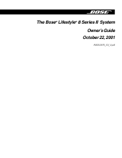 Bose Lifestyle 8 Series II Owner's guide