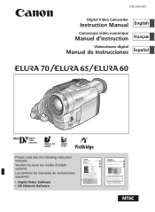 Canon Elura 65 ELURA70/ELURA65/ELURA60 Instruction Manual