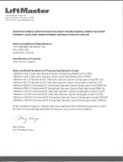 LiftMaster CSL24V 'Manufacturer's Certification for Credit' Manual