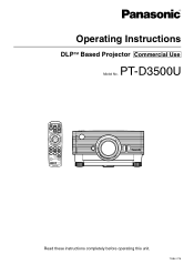 Panasonic PTD3500U Dlp Projector - English/ French