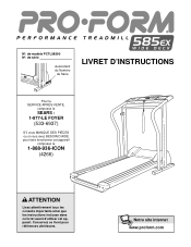 ProForm 585ex Treadmill Canadian French Manual
