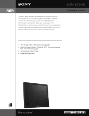 Sony SDM-S75NB Specifications Sheet