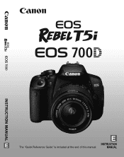 Canon EOS Rebel T5i 18-55mm IS STM Lens Kit Instruction Manual
