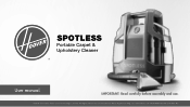 Hoover Spotless Portable Carpet & Upholstery Cleaner Product Manual