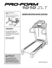 ProForm 1010 Zlt Treadmill Dutch Manual