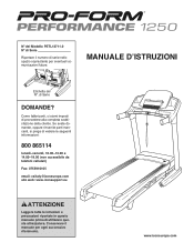 ProForm Performance 1250 Treadmill Italian Manual