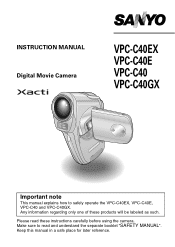 Sanyo VPC C40 Owners Manual