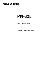 Sharp PN-325 Operation Guide