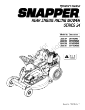 Snapper RE210 Operater's Manual