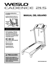 Weslo Cadence 21.5 Treadmill Spanish Manual