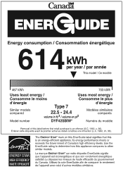 Dacor DYF42SB Energy Guide - Canada