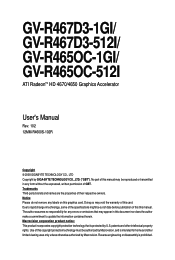 Gigabyte GV-R467D3-1GI Manual