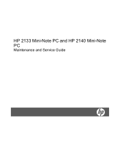 HP 2133 HP 2133 Mini-Note PC and HP 2140 Mini-Note PC - Maintenance and Service Guide