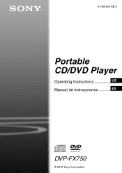 Sony DVP-FX750 Operating Instructions