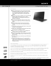 Sony DVP-FX930/W Marketing Specifications (White)