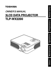 Toshiba TLP-WX2200 Owners Manual