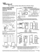Whirlpool WED9750WW Dimension Guide