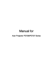 Acer PD726 User Manual