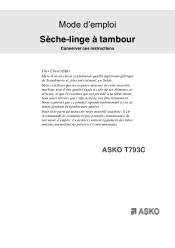 Asko T793C User manual Use & Care Guide Asko T793C FR