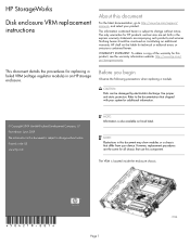 HP EVA P6000 HP StorageWorks disk enclosure VRM replacement instructions (504218-001, September 2009)