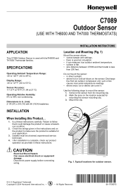 Honeywell C7089U1006 Owner's Manual