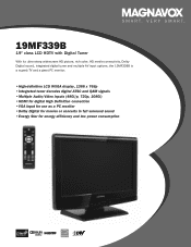 Magnavox 19MF339B Product Spec Sheet