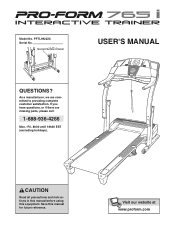 ProForm 765i Interactive Trainer Treadmill Canadian English Manual