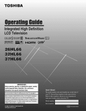 Toshiba 26HL66 Operating Guide