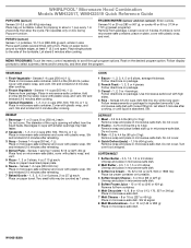 Whirlpool WMH32519FS Quick Reference Sheet