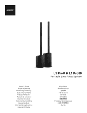 Bose L1 Pro16 Portable Line Array Multilingual Owners Guide