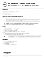 Dell W-Series 334 330 Series Access Points Regulatory Compliance and Safety Information Guide