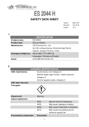 Dewalt DWE46266N Instruction Manual - Silicone Sealant Safety Data Sheet