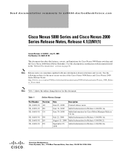 HP Cisco Nexus 5000 Cisco Nexus 5000 Series Release Notes Release 4.1(3)N1(1) (OL-16601-01 H0, July 2009)