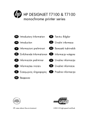 HP Designjet T7100 HP Designjet T7100 &T7100 Monochrome Printer Series - Introductory Information: English