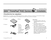 Lenovo ThinkPad R40 Dutch - Setup Guide for ThinkPad R40