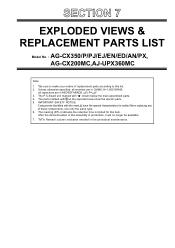 Panasonic AG-CX350 Parts List